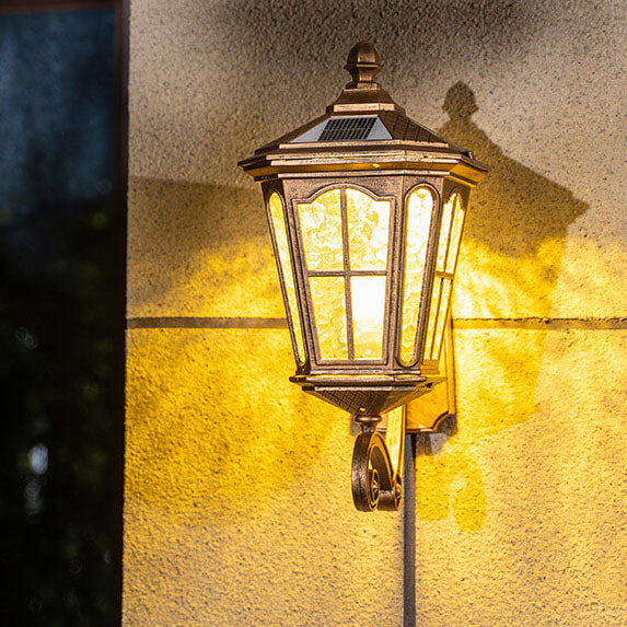 Europeisk sol utendørs lanterne aluminium glass vanntett 1-lykt vegg lampe | Skanto