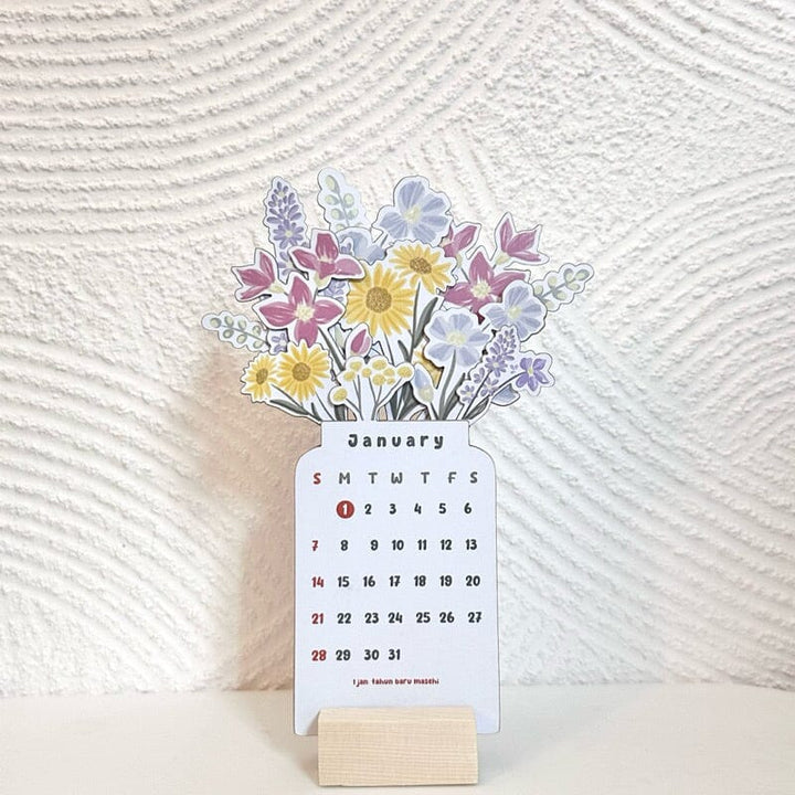 2024 Bloomy Flowers skrivebordskalender | Skanto