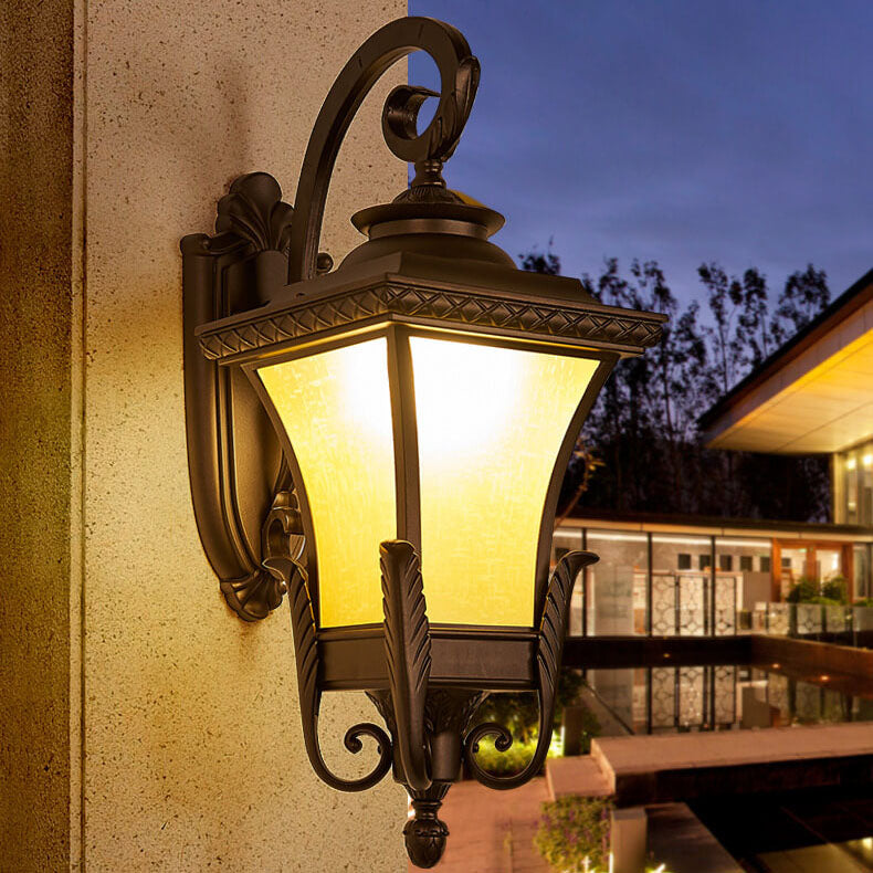 Europeisk stil Retro Aluminium Vanntett Utendørs 1-Lys Vegg Sconce Lampe | Skanto