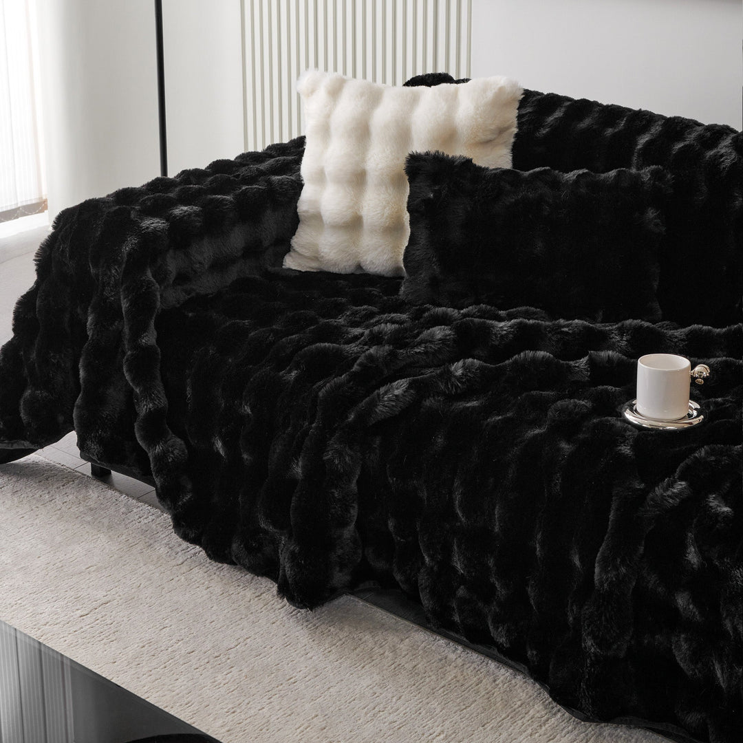 Luksus Ripple Faux Fur Sofa Deksel - Moderne, Stilig & Holdbar Sofa Beskyttelse | Skanto
