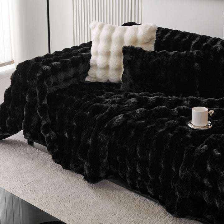 Luksus Ripple Faux Fur Sofa Deksel - Moderne, Stilig & Holdbar Sofa Beskyttelse | Skanto