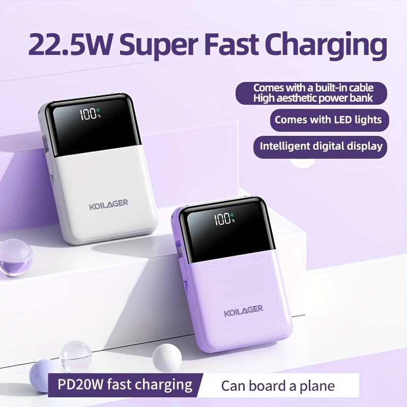 Powerbank 10000mAh Mini med Display | Skanto