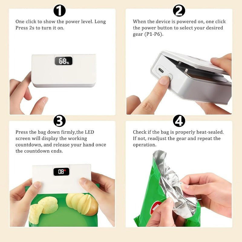 Smart Oppladbar Poseforsegler Skanto