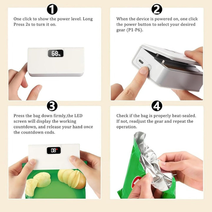 Smart Oppladbar Poseforsegler Skanto