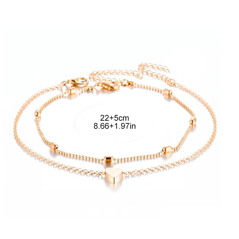 Skanto | Motemassasje Hjerte Anklets for Kvinner