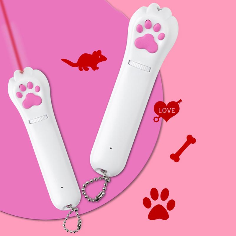 PurrPlay USB Oppladbart Katt Laserleketøy – Interaktivt LED Lys med 4 Mønstre | Skanto