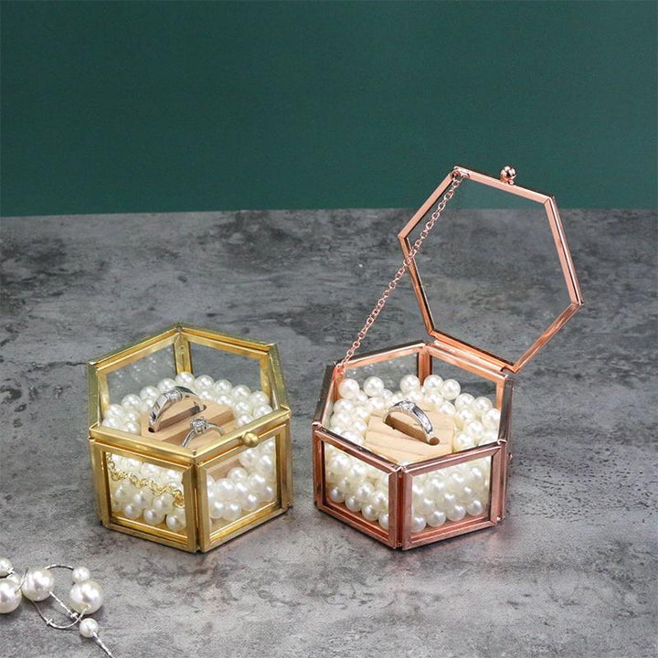 Skanto | Sekskantet Transparent Glass Smykkeske