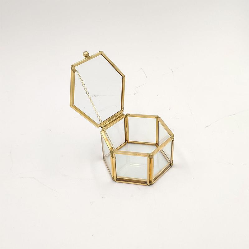 Skanto | Sekskantet Transparent Glass Smykkeske