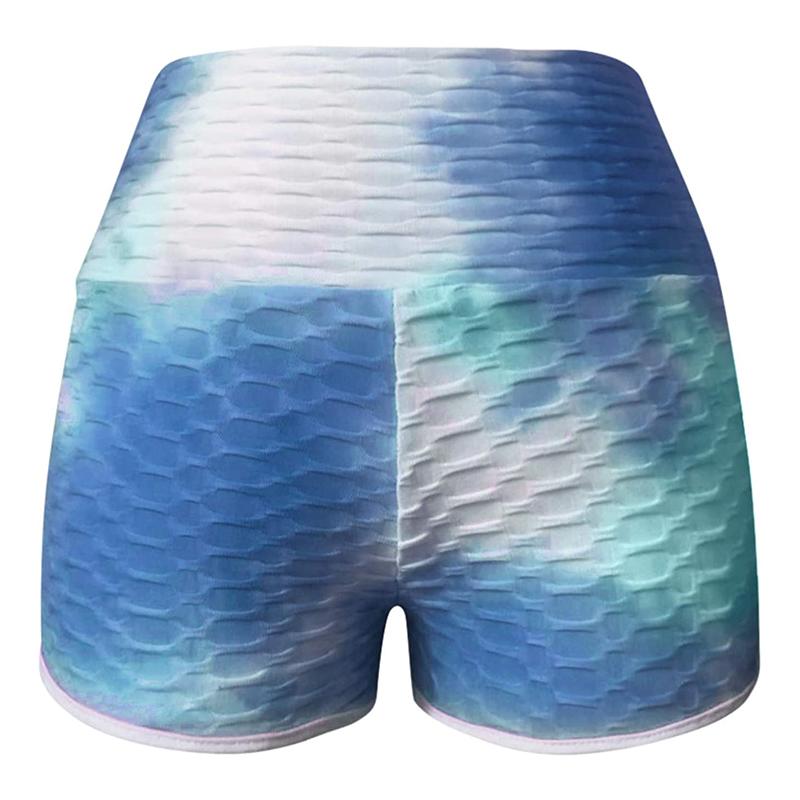 Skanto | Tie-Dye Print Høy Midje Yoga Shorts