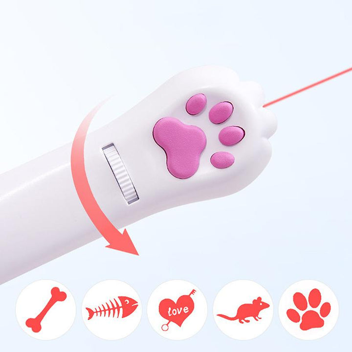 PurrPlay USB Oppladbart Katt Laserleketøy – Interaktivt LED Lys med 4 Mønstre | Skanto