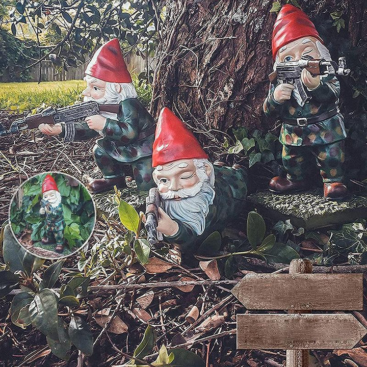 Skanto | Militær Hagegnome med Kamuflasjeuniform