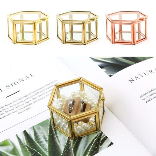 Skanto | Sekskantet Transparent Glass Smykkeske