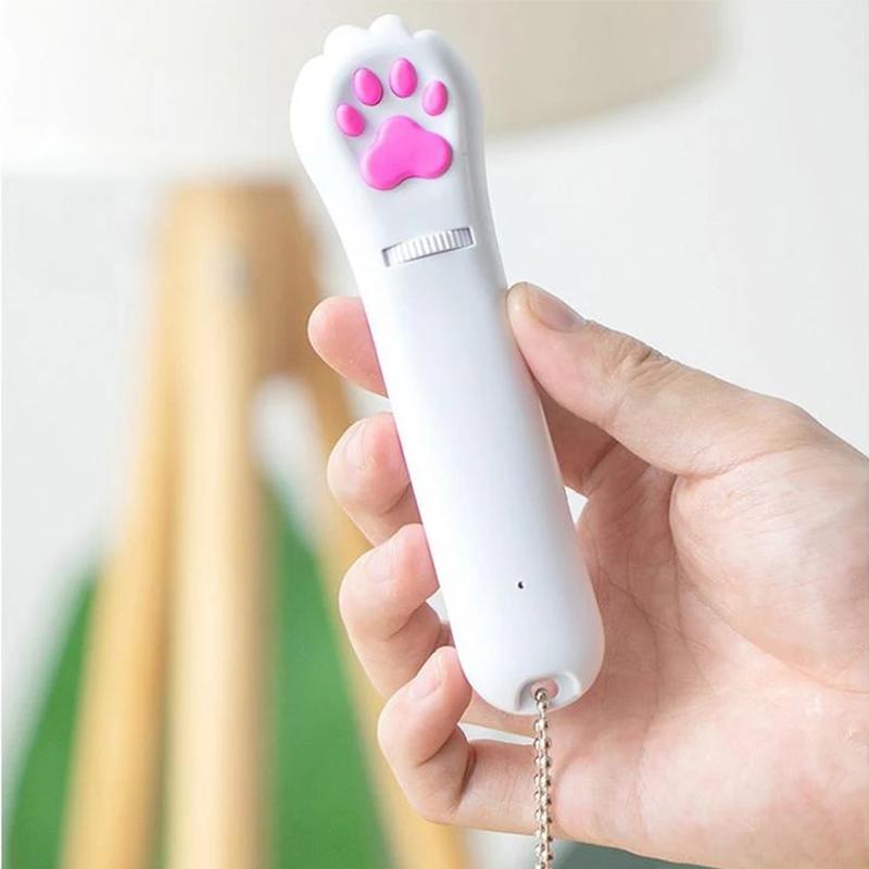 PurrPlay USB-skjermer Katzenlaser-Spielzeug – Interaktive LED-lys med 4 kart