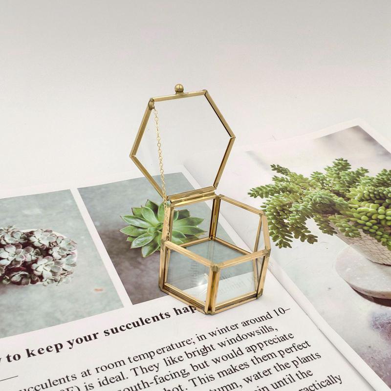 Skanto | Sekskantet Transparent Glass Smykkeske