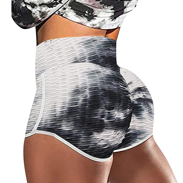 Skanto | Tie-Dye Print Høy Midje Yoga Shorts