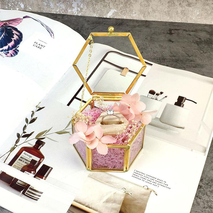 Skanto | Sekskantet Transparent Glass Smykkeske