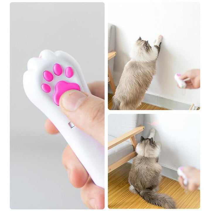 PurrPlay USB-skjermer Katzenlaser-Spielzeug – Interaktive LED-lys med 4 kart