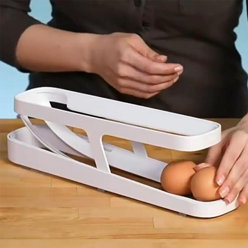 Automatisk rulle-egg-hylleholder-lagringsboks | Skanto
