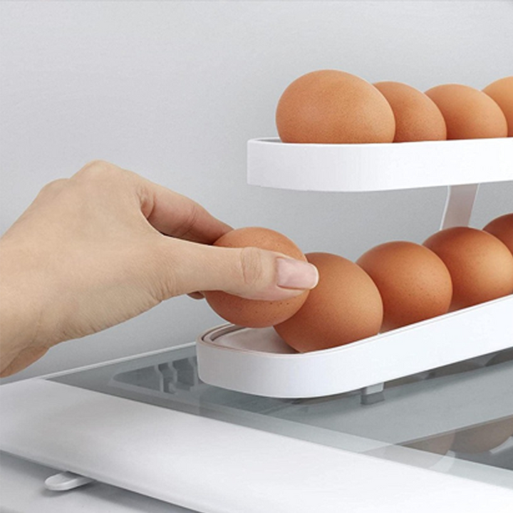 Automatisk rulle-egg-hylleholder-lagringsboks | Skanto