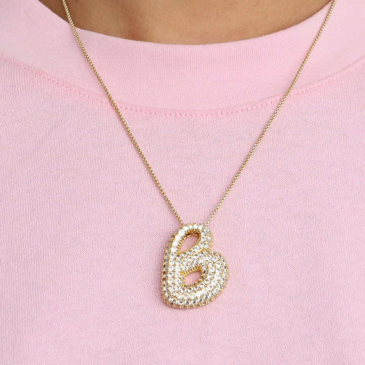Skanto | Chunky Bubble Diamond Dazzle Initial Halskjeder