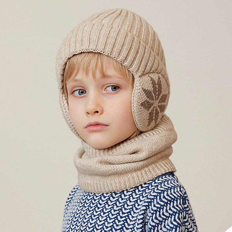 Skanto | Barne Vinter Fleece Skjerf Dress Strikket Lue