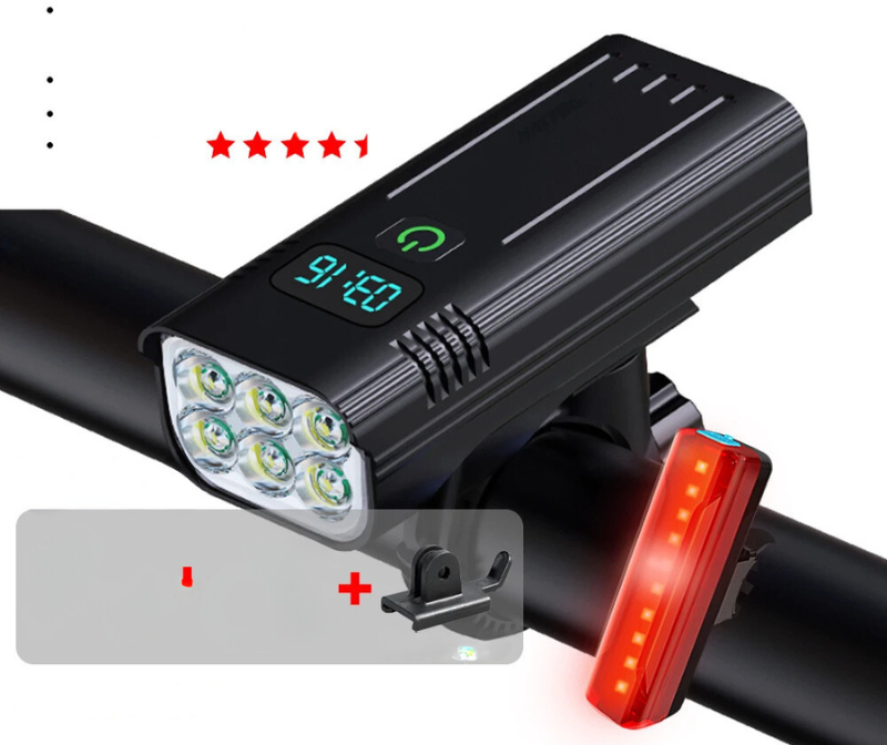 5000 Lumen USB-varende Fahrradlampe med Halterungen