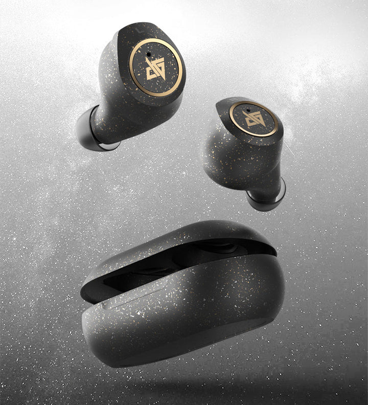 Skanto | Bluetooth 5.0 Trådløst Headset med Berøringskontroll, Støydemping, Rask Tilkobling, HiFi Lydkvalitet, & IPX5 Vanntett, til Hjem, Kontor & Skole (Stjernete svart)