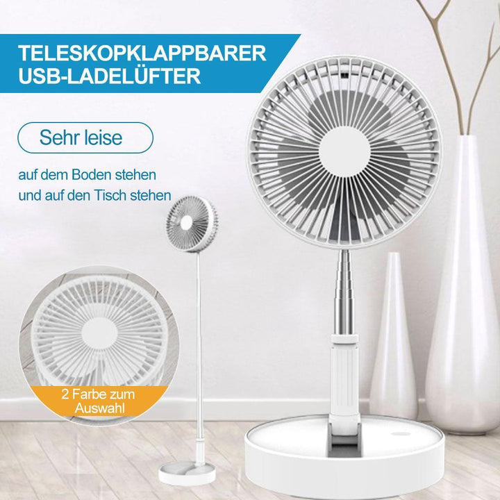 Teleskop sammenleggbar USB-ladbar vifte | Skanto