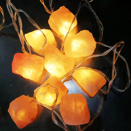 Skanto | SolaraGleam Himalaya Salt Lyskilder | Varm Amber Lys | Bærbar Naturlig Krystall Dekorasjon for Hjemmet