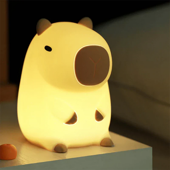 Garduru2024 Capybara Silikon Nattbordlampe | Myk og Barnevennlig | Perfekt Gave til Barn og Jenter