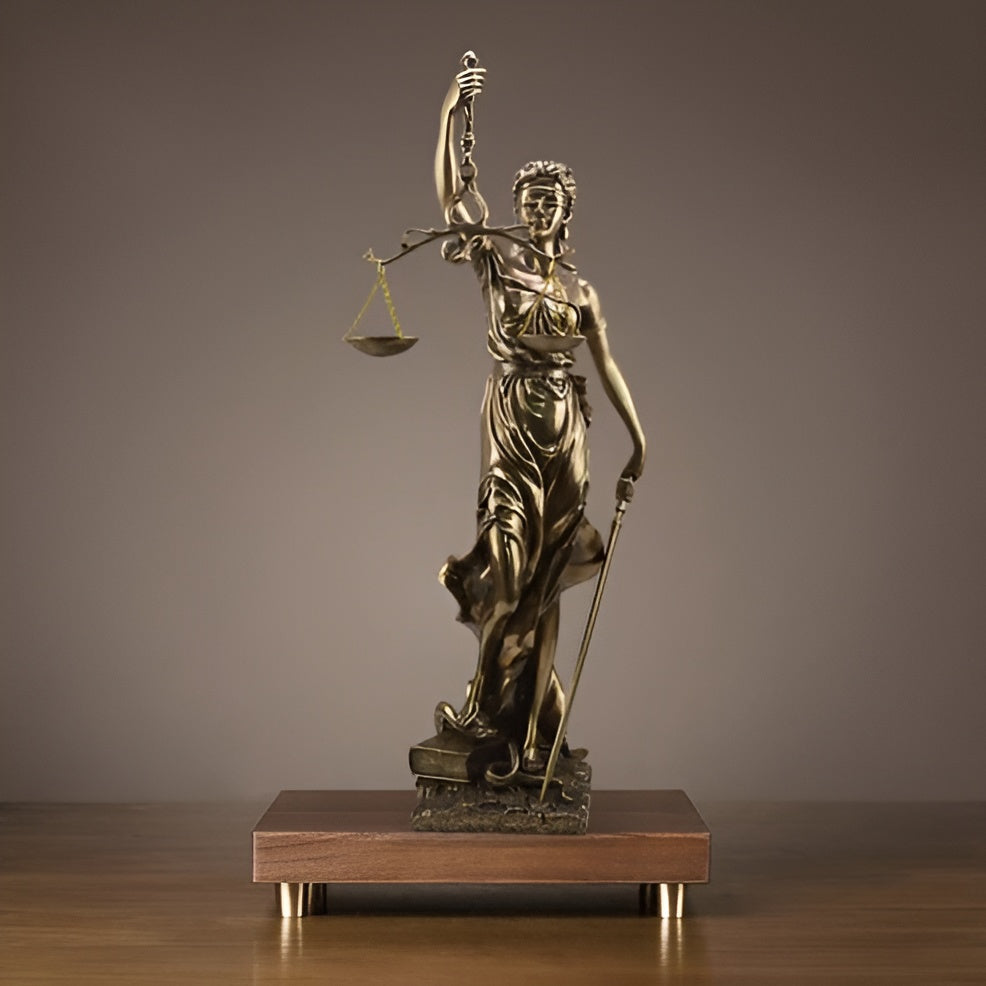 Statue av Rettferdighetens Gudinne – En elegant dekorativ skulptur av Justitia | Skanto