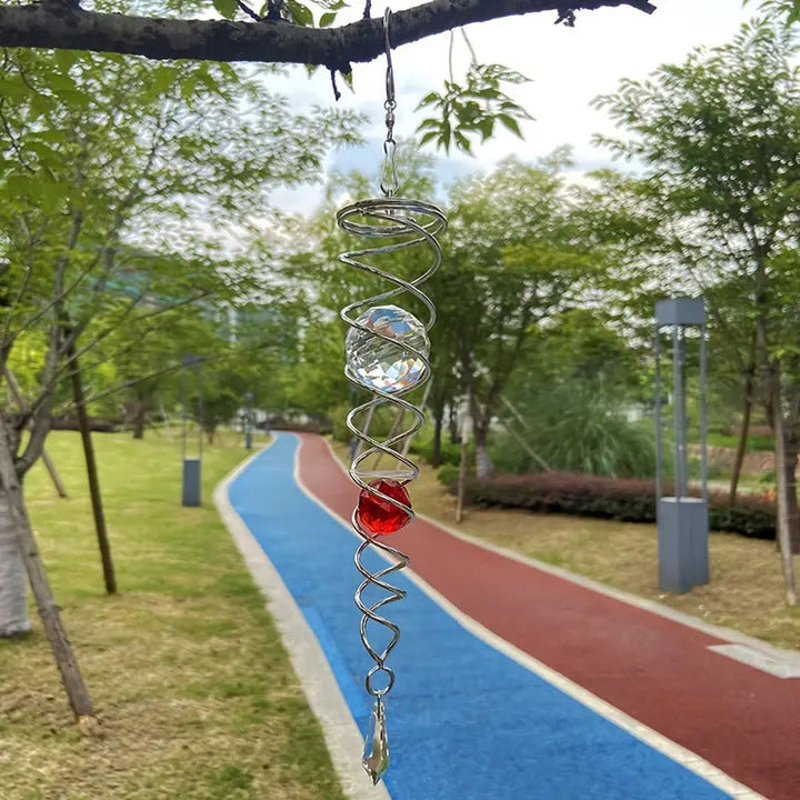 Vindklokker Dekor Krystall Sentralkule Spiral Hale Vindspinner Stabiliser | Skanto
