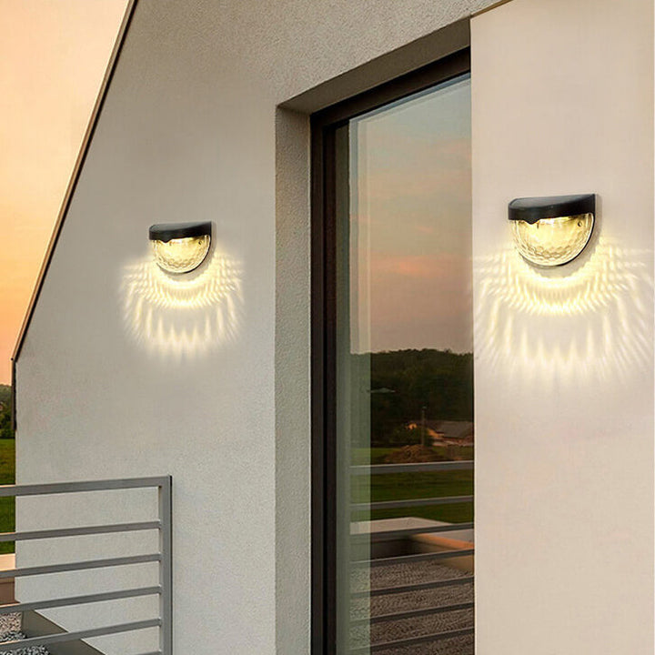 Solar Semi Circle Utendørs Vanntett Lys Skygge Gjerde Vegg Sconce Lampe | Skanto