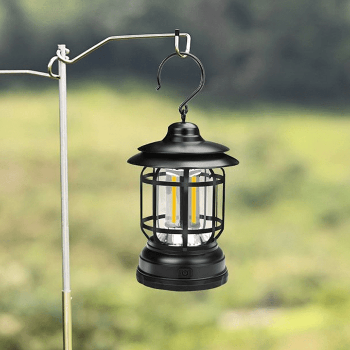 Portae Retro-Campinglampe - VintageGlow, LED-Campinglampe for utendørs, hage og eventyr