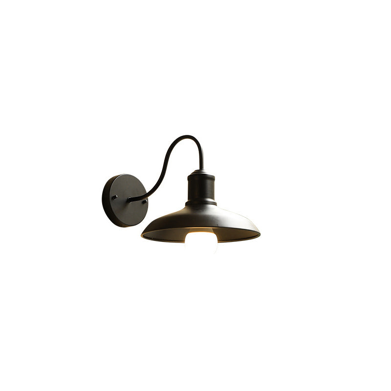 Retro Loft Dome Jern Utendørs Vanntett Vegglampe med 1 Lyskilde og Buet Arm