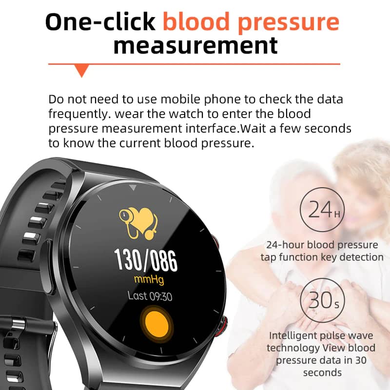 Skanto |  Én-Klikk Blodsukker Blodtrykk Ekg/Ekg Hrv Hjerteovervåking Suga Pro Helse Smartswatch