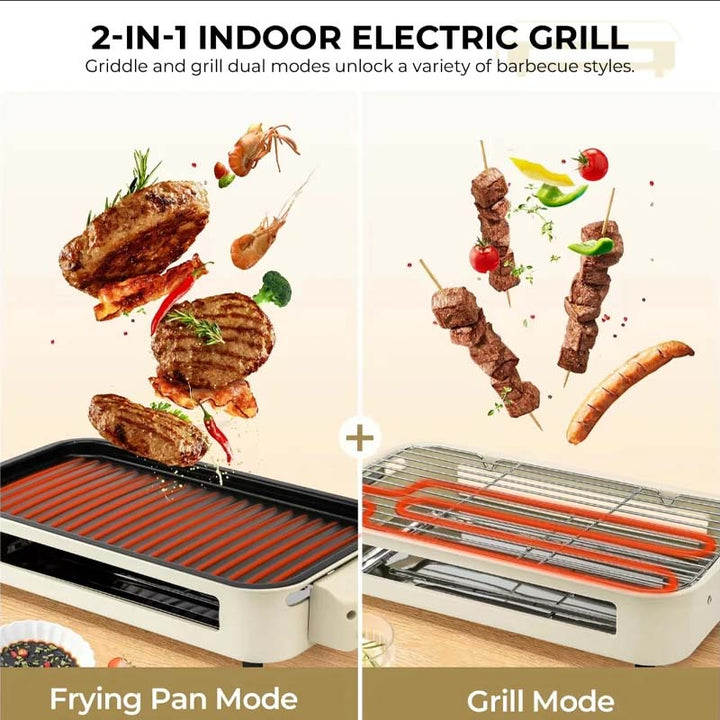 Skanto | Innendørs Røykfri Grill, Non-Stick Matlaging Avtagbar Plate