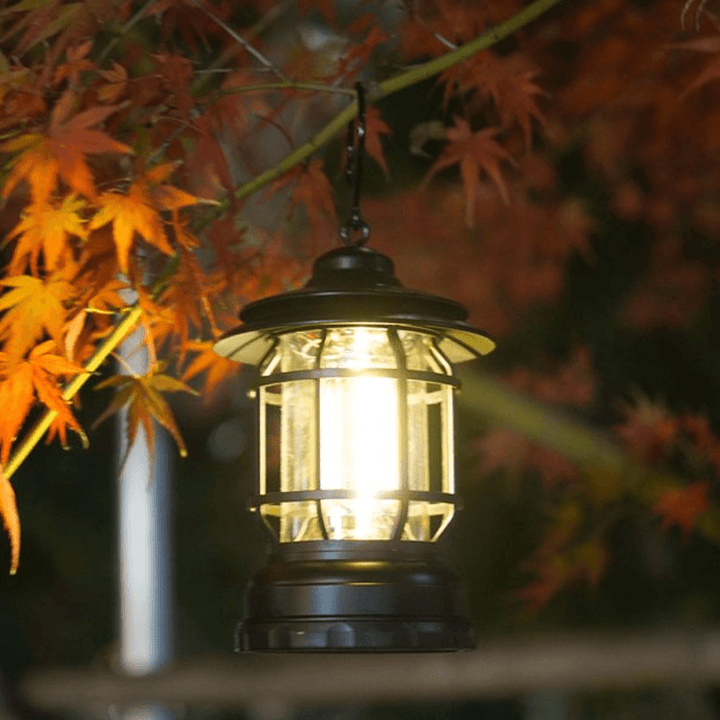 Portae Retro-Campinglampe - VintageGlow, LED-Campinglampe for utendørs, hage og eventyr