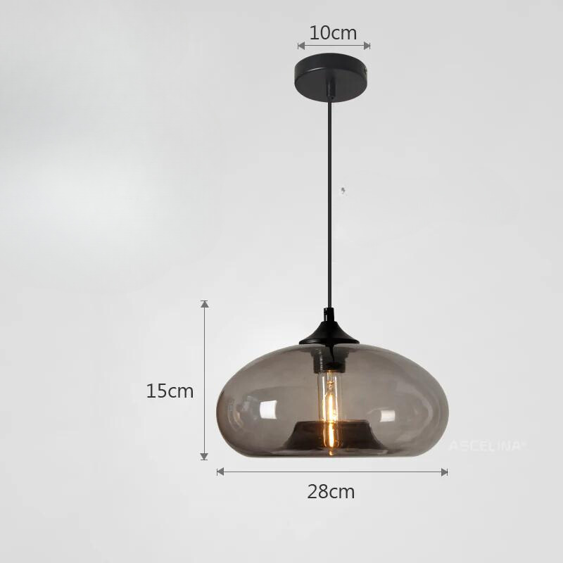 Norvo | Vintage Pendellampe av Farget Glass