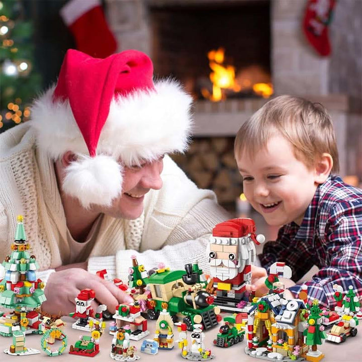 Skanto | Kreativ adventskalender med 12 byggeklosser for moro med juletre