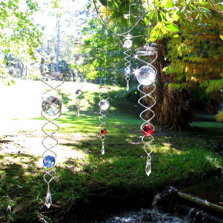 Vindklokker Dekor Krystall Sentralkule Spiral Hale Vindspinner Stabiliser | Skanto