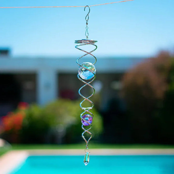 Vindklokker Dekor Krystall Sentralkule Spiral Hale Vindspinner Stabiliser | Skanto