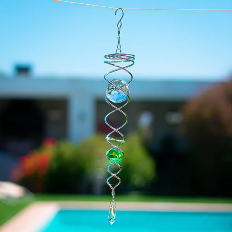 Vindklokker Dekor Krystall Sentralkule Spiral Hale Vindspinner Stabiliser | Skanto