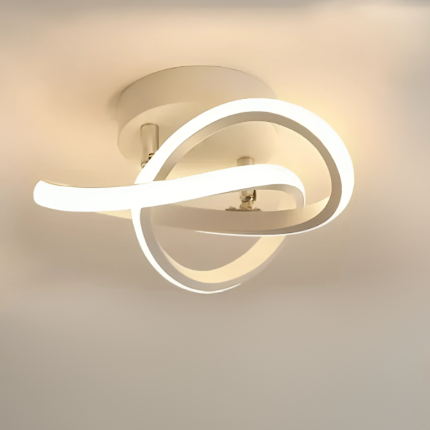 Moderne LED-taklampe 18 W | Kreativt design med 2 ringer | Energiøkonomisk belysning for stue og kontor 24 cm