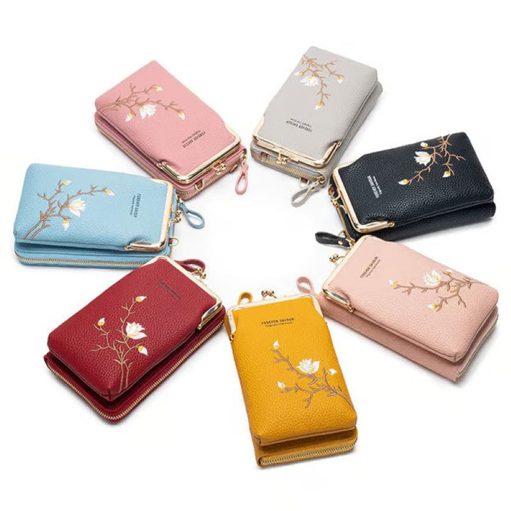 Skanto | Brodert kvinne crossbody lommebok