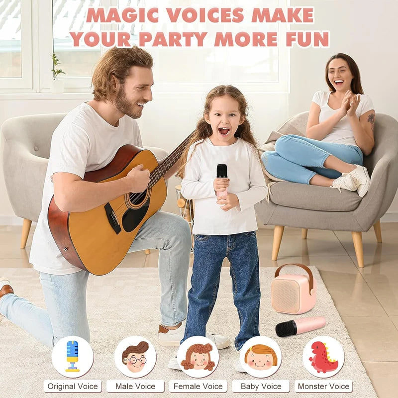 Skanto | Mini Karaoke Maskin med Trådløse Mikrofoner