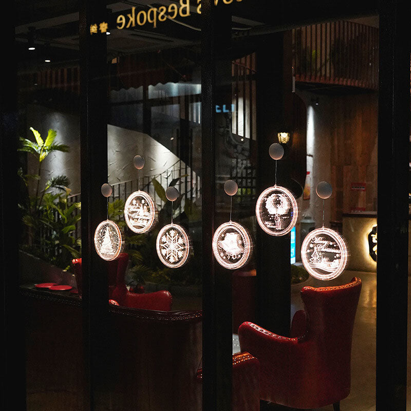 Skanto | Jul LED Akryl Dekorasjon Rund Sugekopplampe