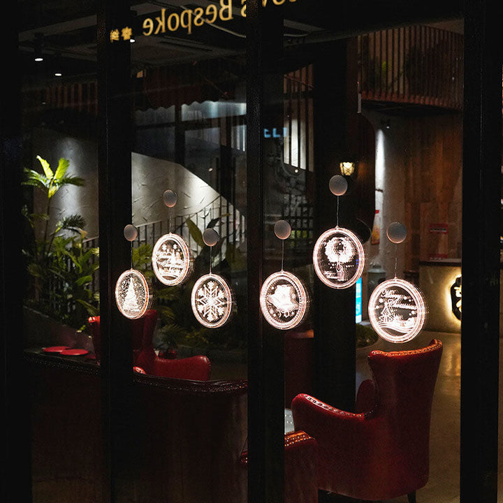 Skanto | Jul LED Akryl Dekorasjon Rund Sugekopplampe
