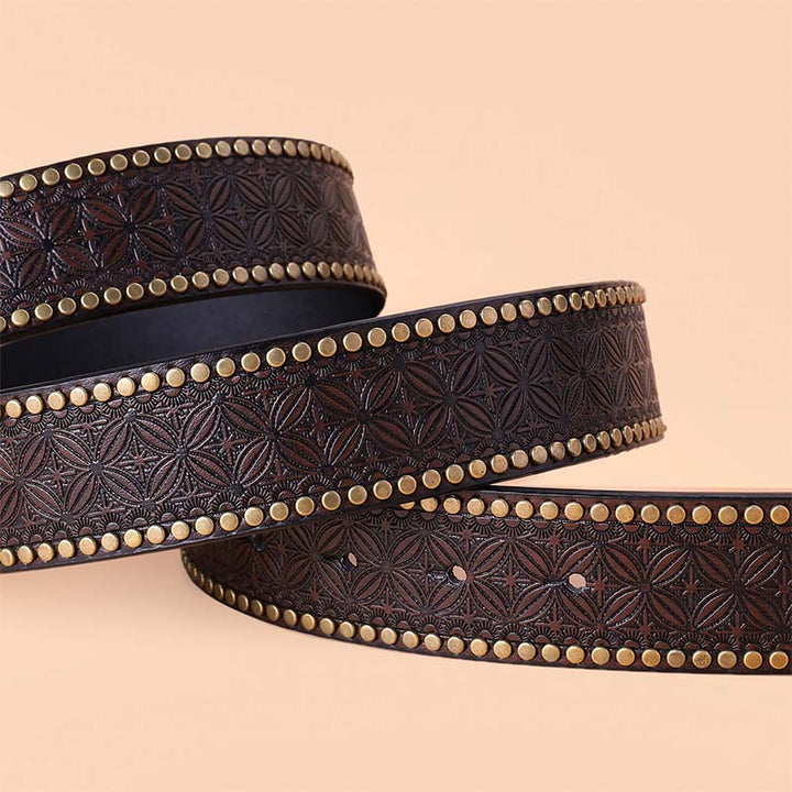 Skanto | Retro Punk Prægede Western Denim Belte