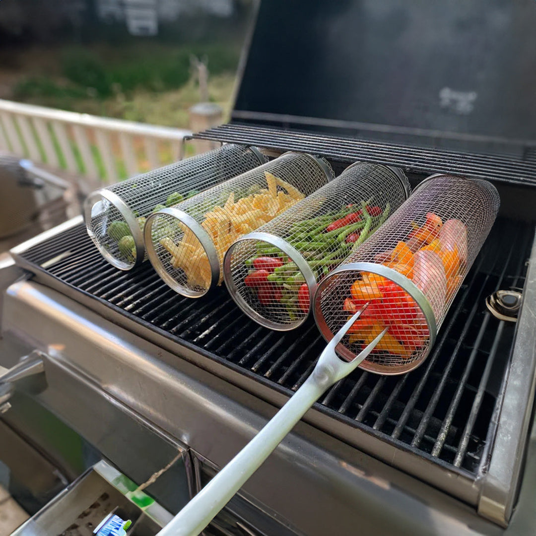 Skanto | Rullende rustfritt stål grillkurv BBQ